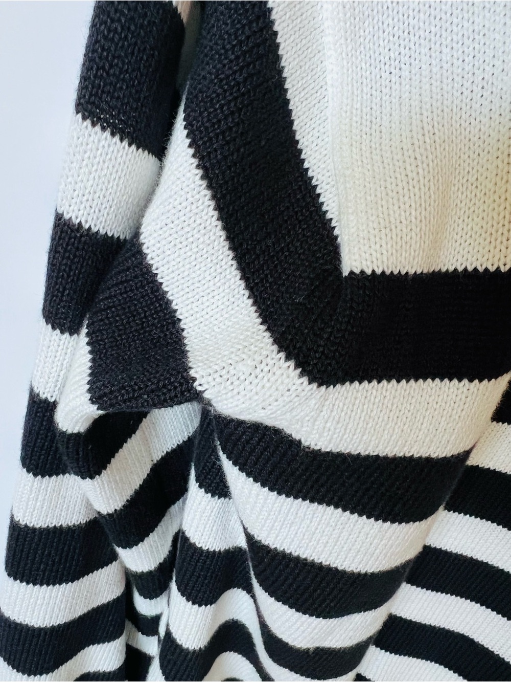 J Crew Striped half-zip sweater with pearl zipper - Picture 5 of 8